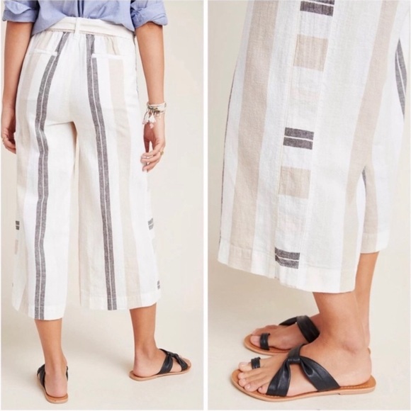 Anthropologie Wide-Leg‎ Linen blend Pants - Picture 3 of 14